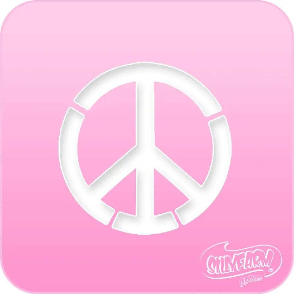 F.A.B. Peace Sign Pink Power pochoir rétro 6,4 cm
