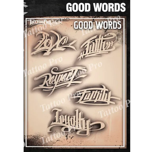 ProAiir Tattoo Pro TPS Good Words pochoir tatouage texte