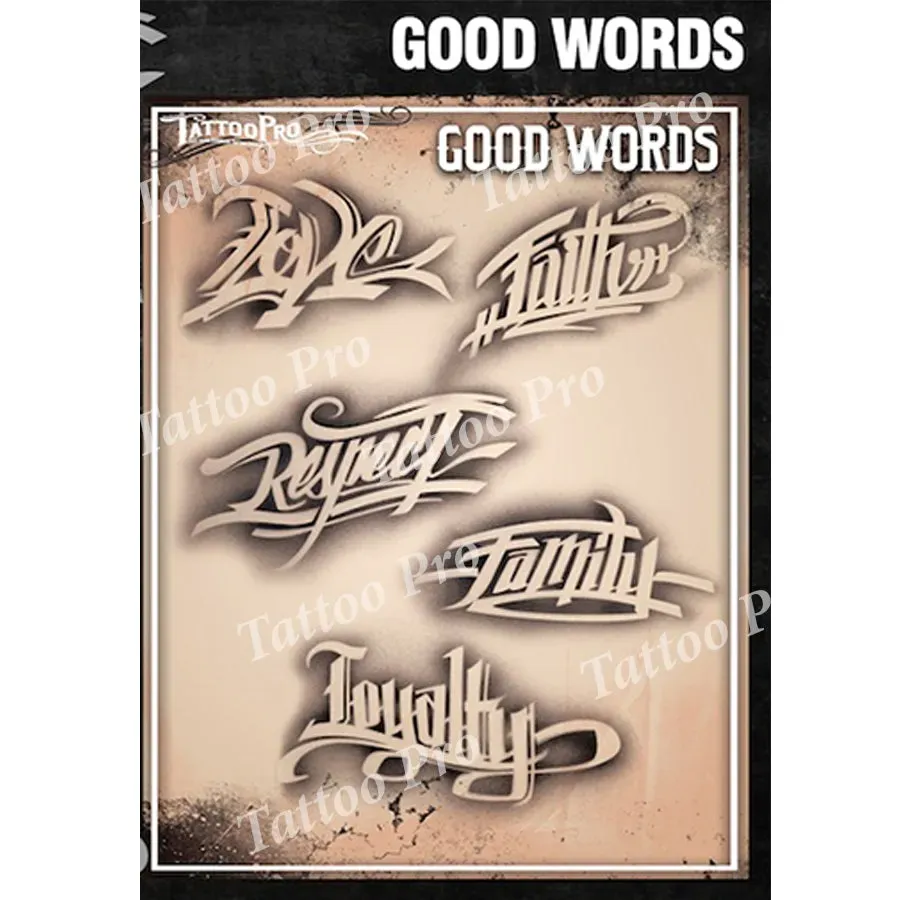ProAiir Tattoo Pro TPS Good Words pochoir tatouage texte