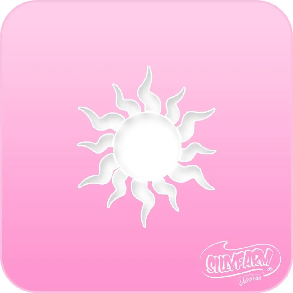 FAB Pink Power Sun Swirl pochoir visage rose mylar fin