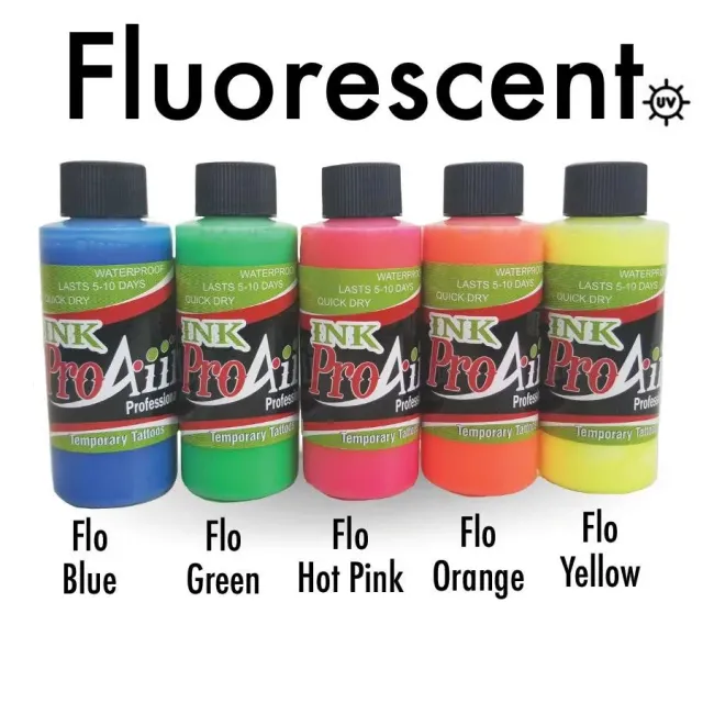 ProAiir INK Fluorescent UV kit encre tatouage 5x60 ml