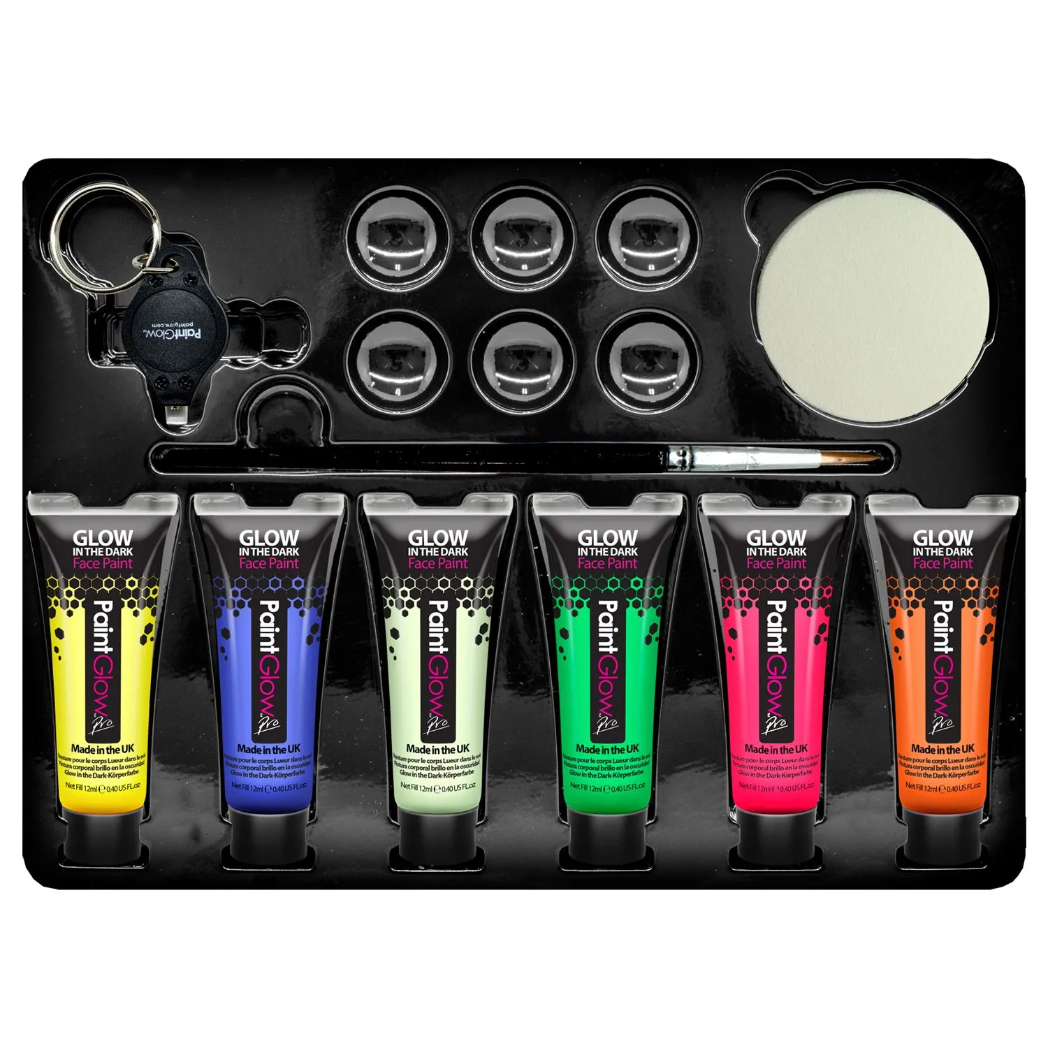 Paintglow Glow in the Dark coffret peinture visage 6x12ml phosphorescent