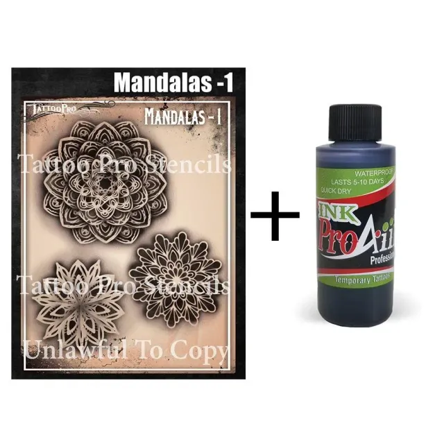 ProAiir Tattoo Pro 1+1 Pack pochoir + encre 60 ml