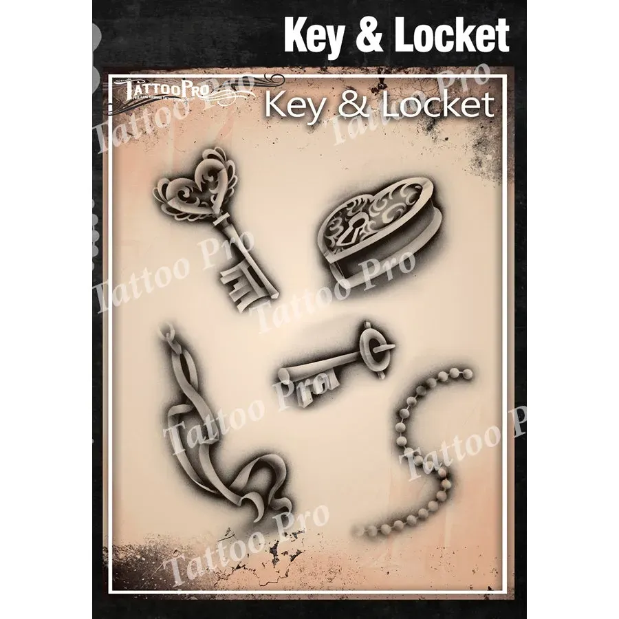 ProAiir TPS Key & Locket pochoir tatouage airbrush édition standard