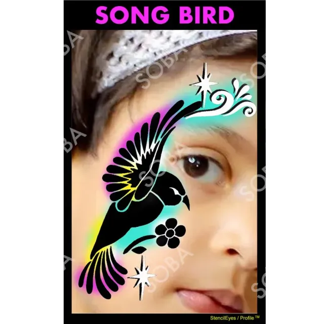 ProAiir StencilEyes Song Bird pochoir visage taille unique oiseau
