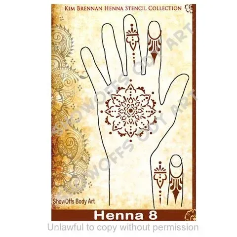 ProAiir Henna 8 pochoir mandala petite fleur