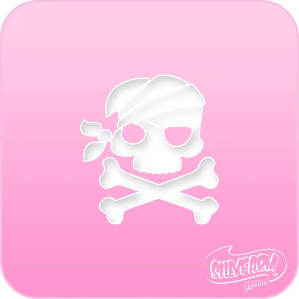 F.A.B. Pink Power Pirate Skull pochoir visage tête de mort