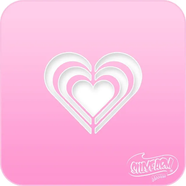 F.A.B. Triple Hearts Pink Power pochoir 3 cœurs roses