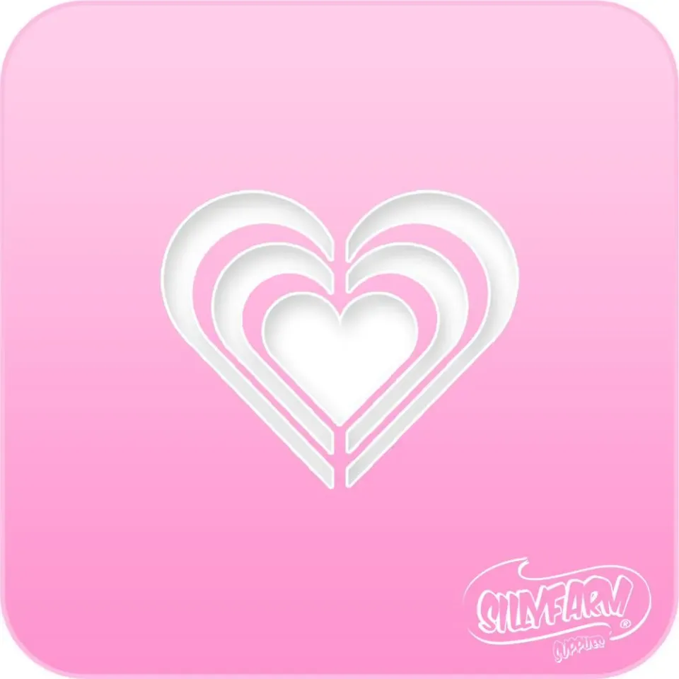 F.A.B. Triple Hearts Pink Power pochoir 3 cœurs roses