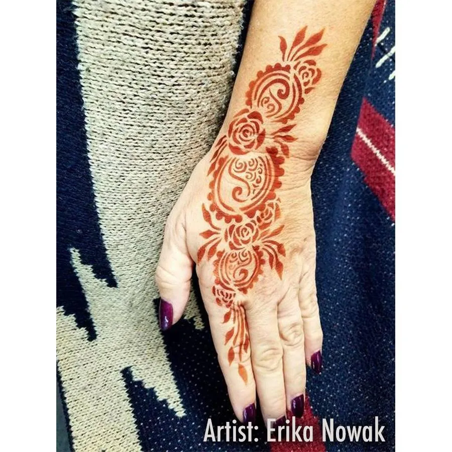 ProAiir Henna Stencil 16 pochoir henna réutilisable