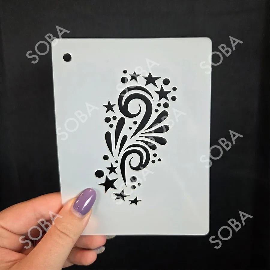 ProAiir StencilEyes QEZ53 Stars and Swirls pochoir visage