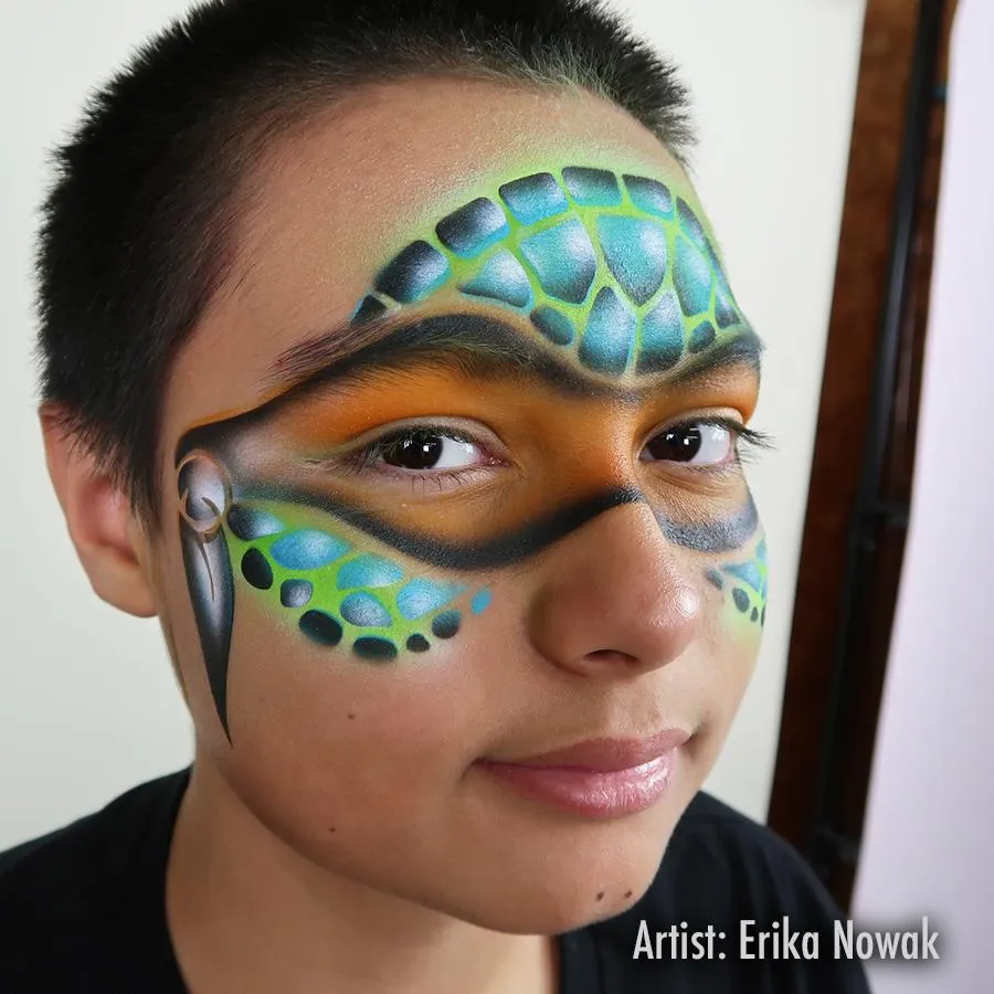 ProAiir StencilEyes Turtle Dude pochoir visage adulte tortue