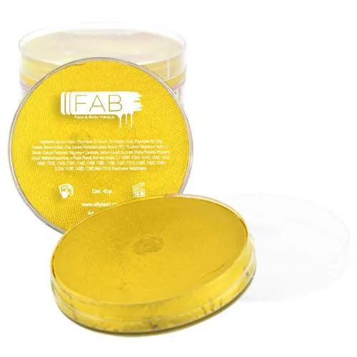 F.A.B. Face Paint YELLOW SHIMMER Interferenz Yellow 132 peinture visage 16 g