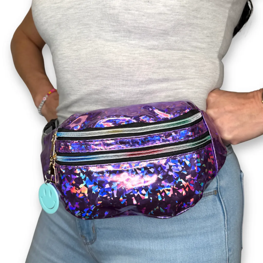 F.A.B. SillyFarm Disco Fanny Pack sac banane violet holographique