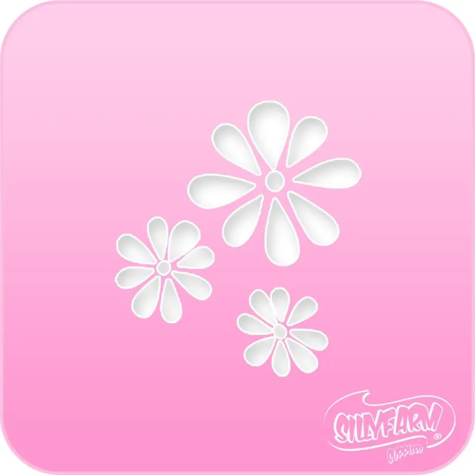 F.A.B. Pink Power Daisies pochoir visage marguerites 6 cm