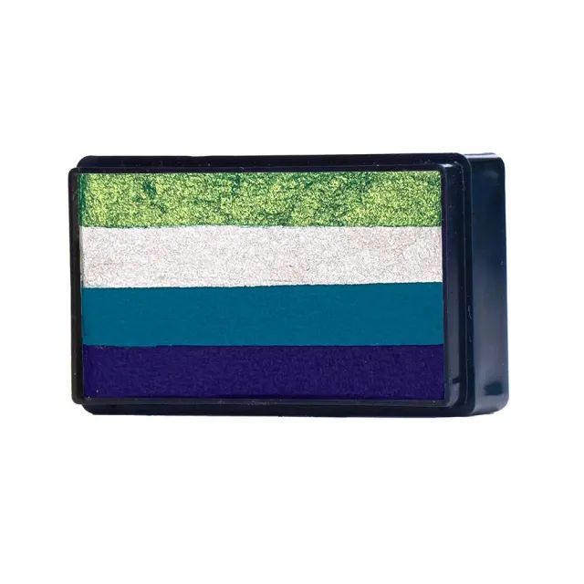 F.A.B. Zen Arty Cake peinture visage one stroke bleu vert 28 g