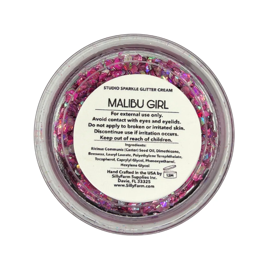 F.A.B. Studio Sparkle Glitter Cream Malibu Girl crème pailletée 25 g rose