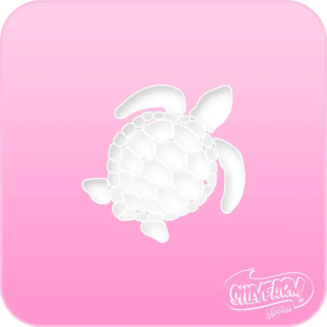 F.A.B. Pink Power Sea Turtle pochoir visage océan 6,4 cm