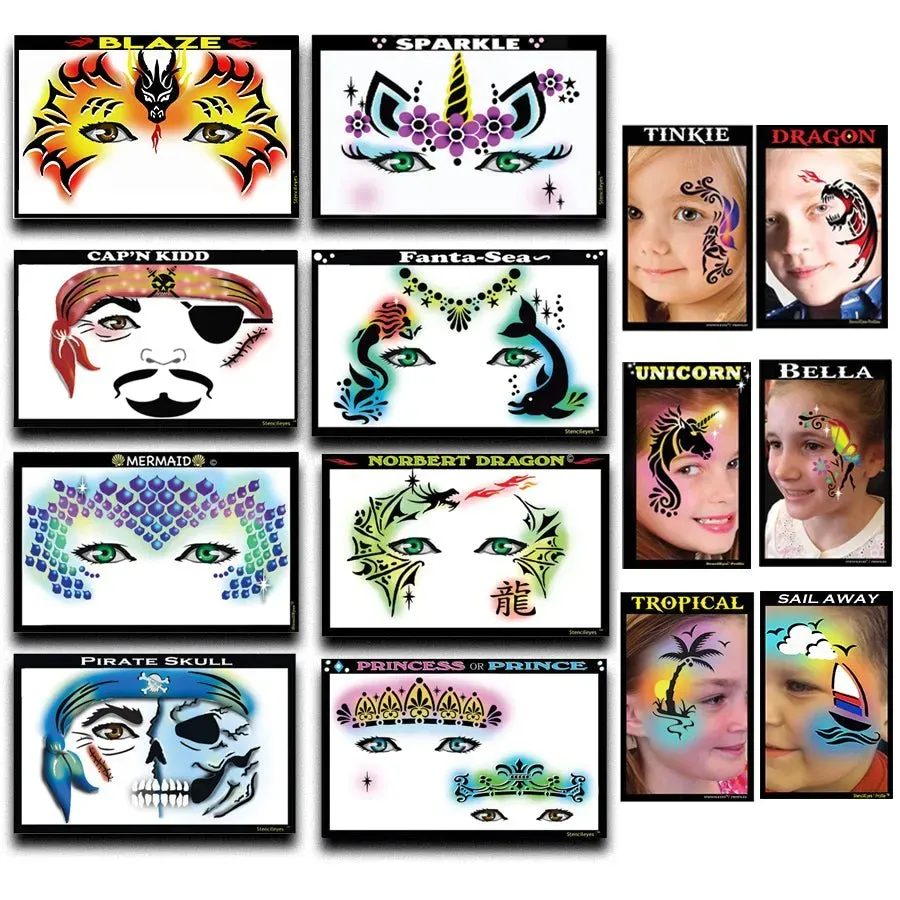 ProAiir StencilEyes Fantasy pochoirs visage adulte féerie