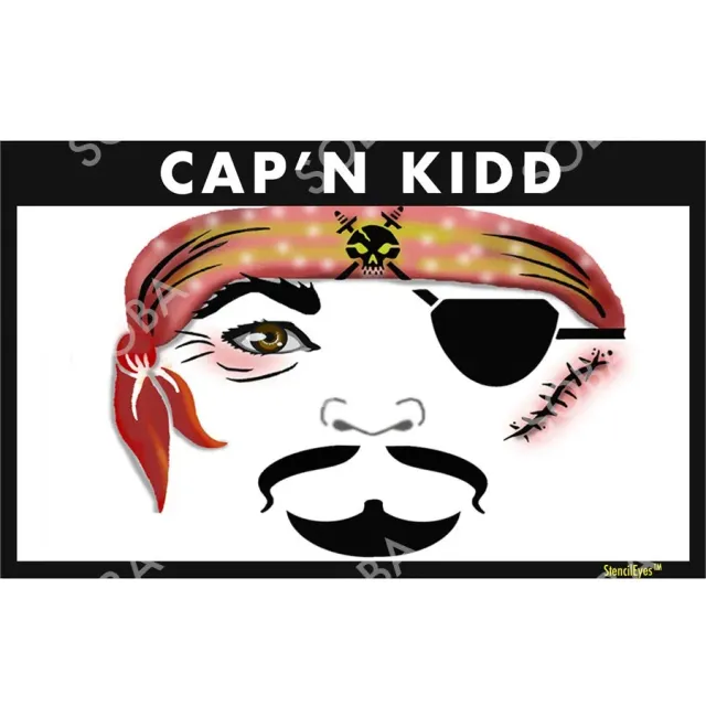 ProAiir StencilEyes Cap'n Kidd pochoir visage pirate