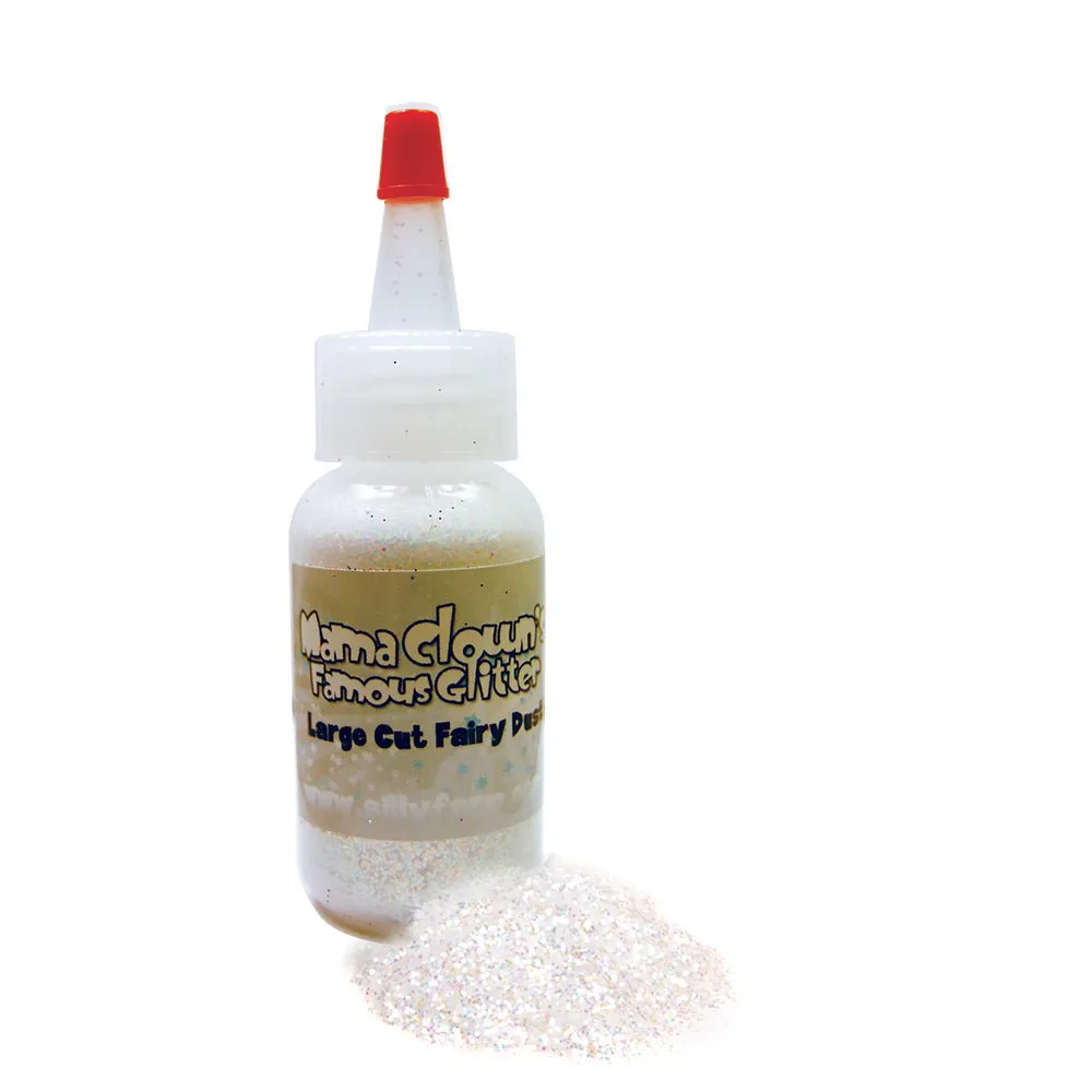 F.A.B. Mama Clown Glitter Large Cut White Glitter Dust paillettes visage 1 oz irisées
