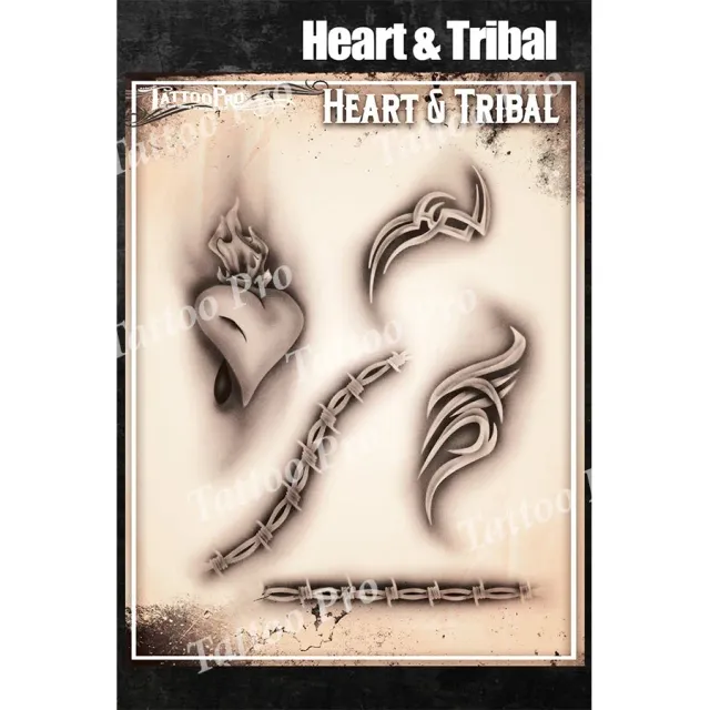 ProAiir Tattoo Pro Heart Tribal pochoir tatouage tribal noir