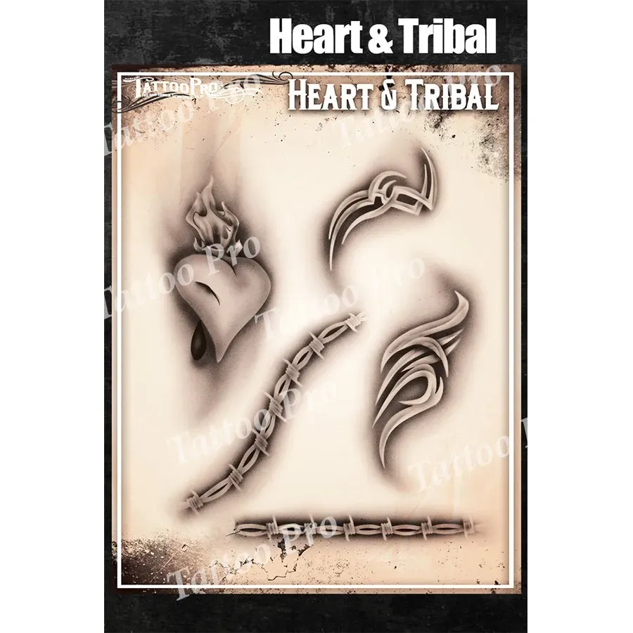 ProAiir Tattoo Pro Heart Tribal pochoir tatouage tribal noir