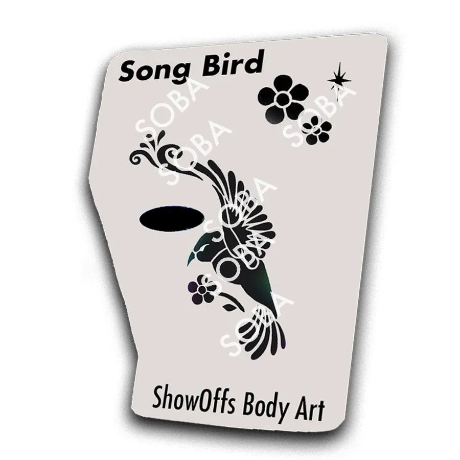 ProAiir StencilEyes Song Bird pochoir visage taille unique oiseau