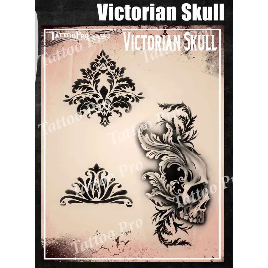 ProAiir Tattoo Pro TPS Victorian Skull pochoir tatouage aérographe