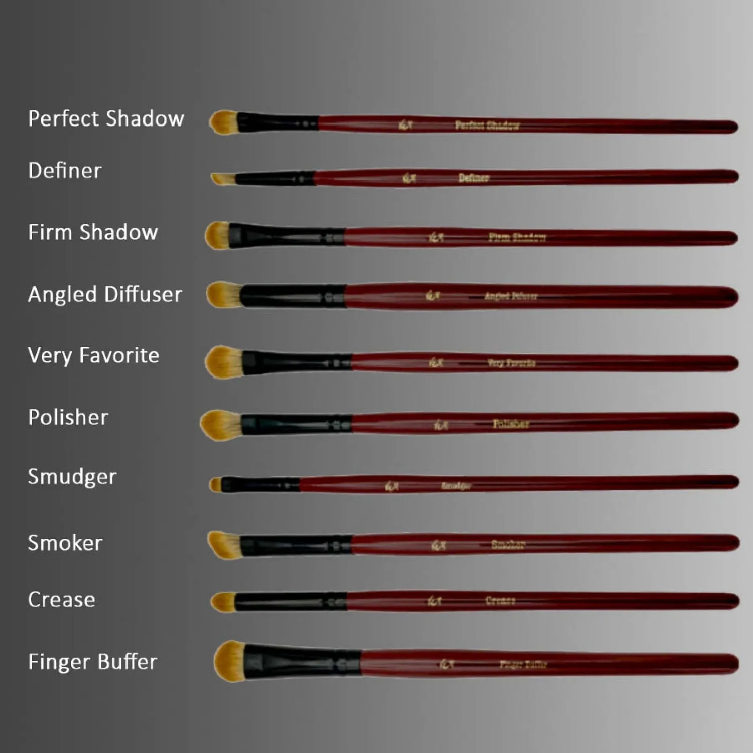 THE DARK ARTS Eyes On You Collection pinceaux yeux 10 pièces estompe
