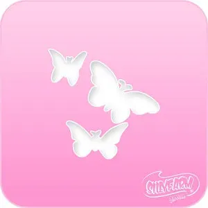 F.A.B. 3 Butterflies Pink Power Stencil pochoir maquillage papillons rose