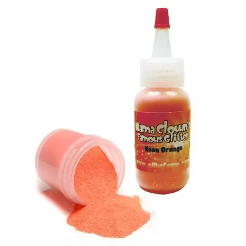F.A.B. Mama Clown Glitter Electric Neon Orange 1 oz paillettes – UV opaque