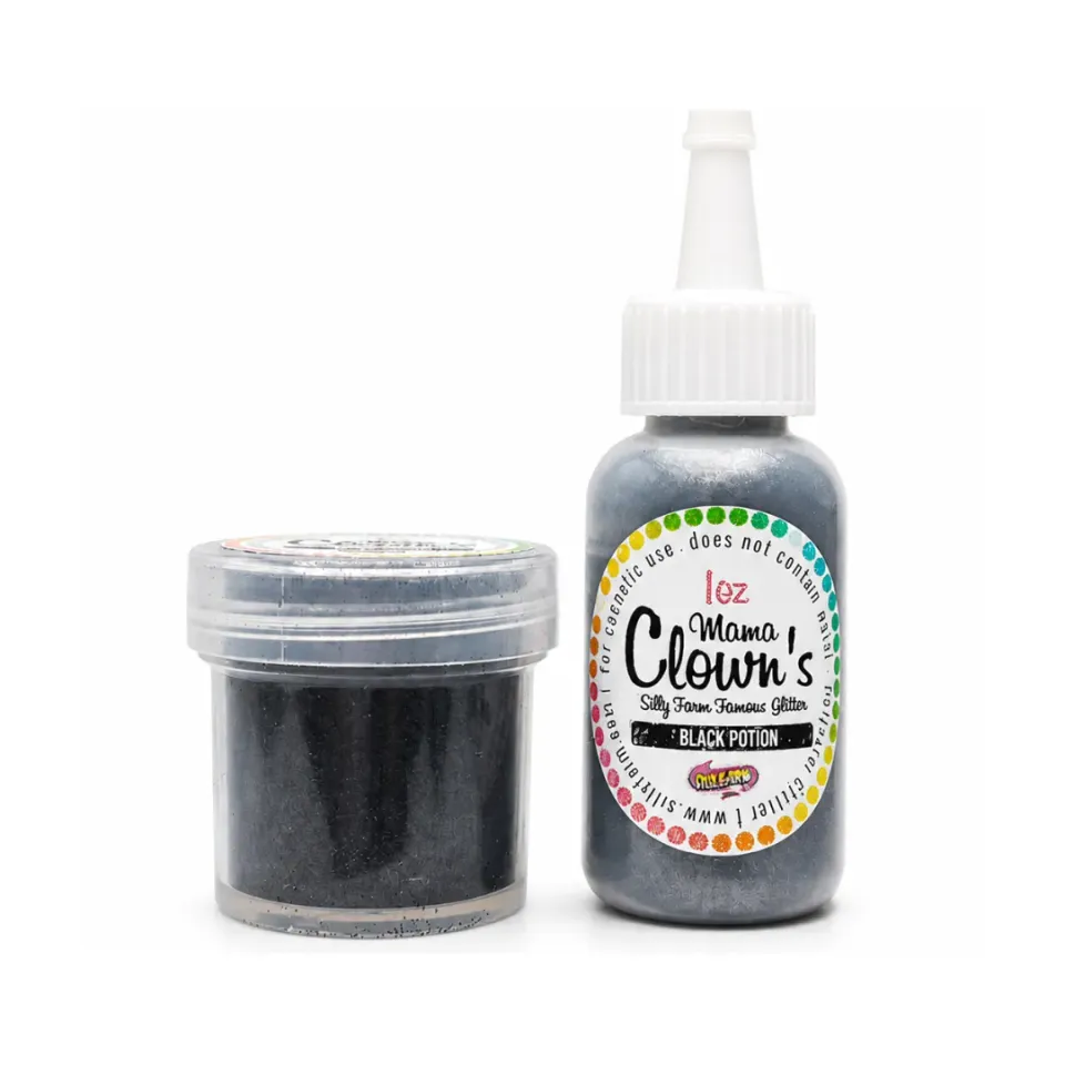 F.A.B. Black Potion Mama Clown paillettes noires opaques 1 oz