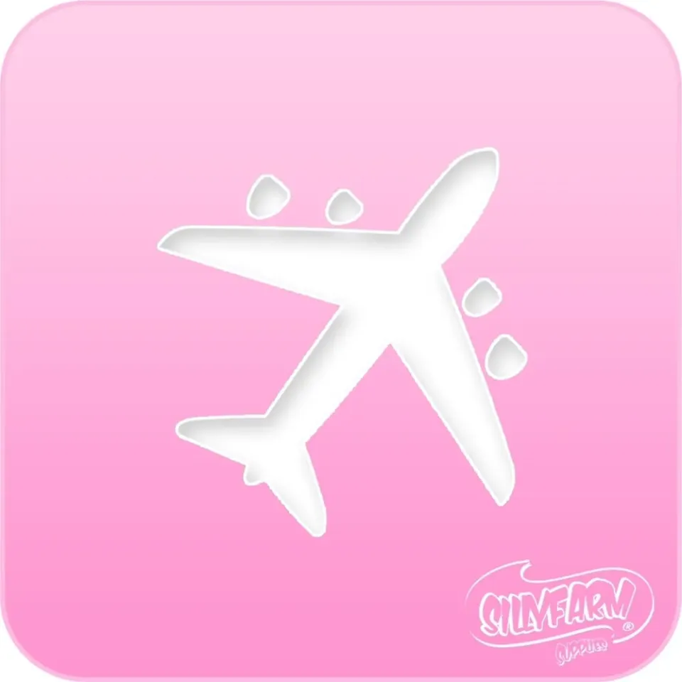 F.A.B. Airplane Pink Power Stencil pochoir avion Mylar 2,5 po