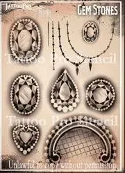 ProAiir Tattoo Pro Stencils Gem Stones pochoir tatouage