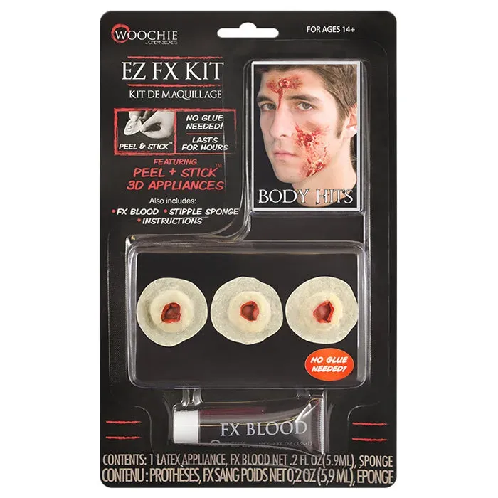 Woochie Body Hits kit 3 prothèses blessures