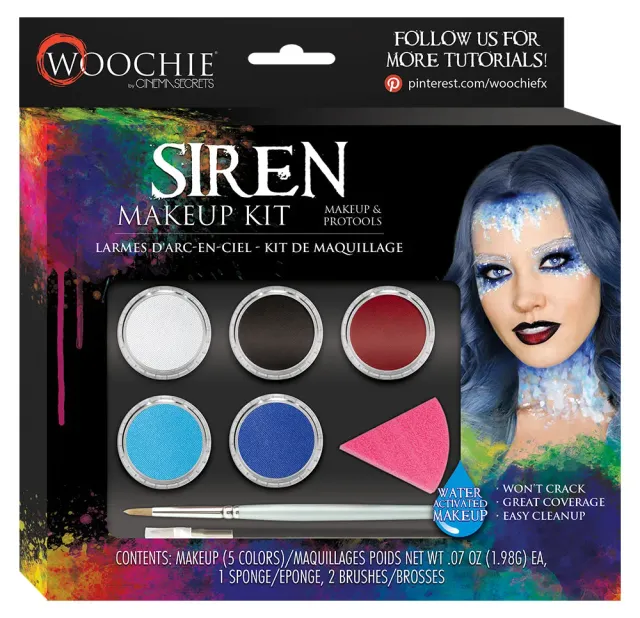Woochie Siren Water Activated Makeup Kit kit maquillage sirène 5 couleurs
