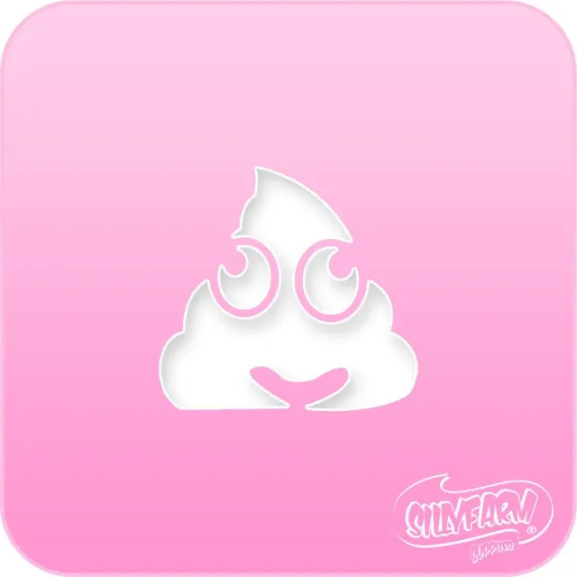 F.A.B. Pink Power Poop Emoji pochoir visage 6,4 cm