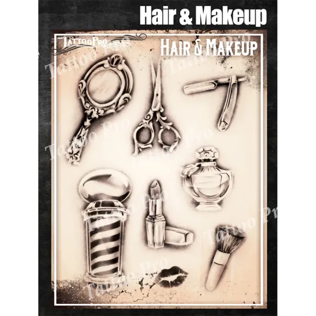 ProAiir Tattoo Pro Stencils TPS Hair & Makeup pochoir tattoo