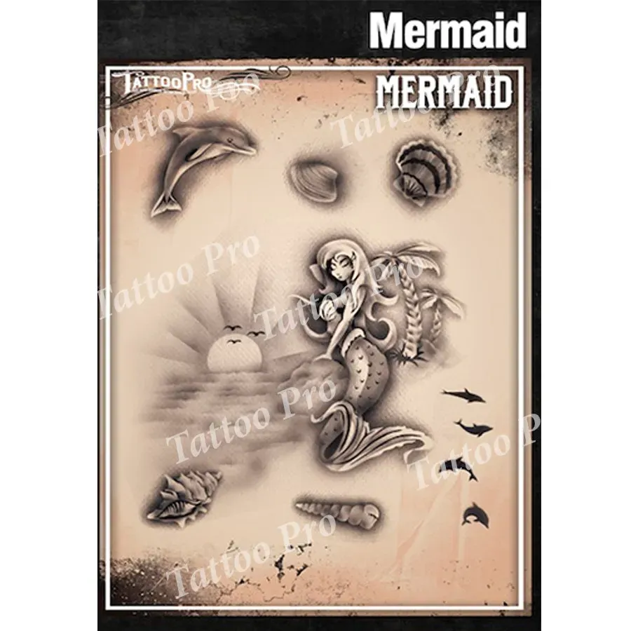 ProAiir Tattoo Pro TPS Mermaid pochoir tatouage sirène