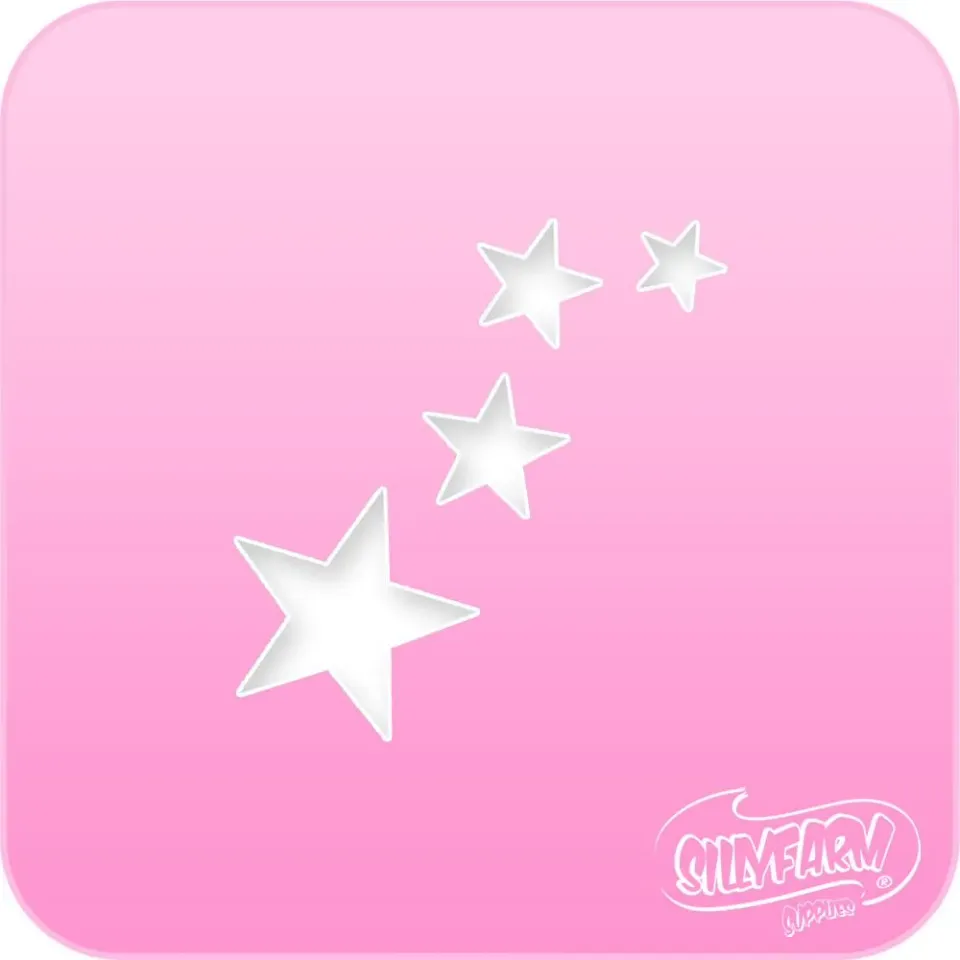 F.A.B. Pink Power Stencils Star Cluster pochoir maquillage étoiles réutilisable
