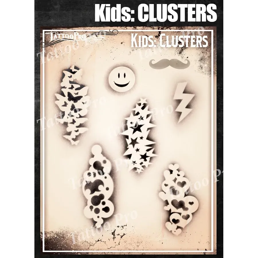 ProAiir Tattoo Pro Stencils Kids Clusters pochoir tatouage enfant