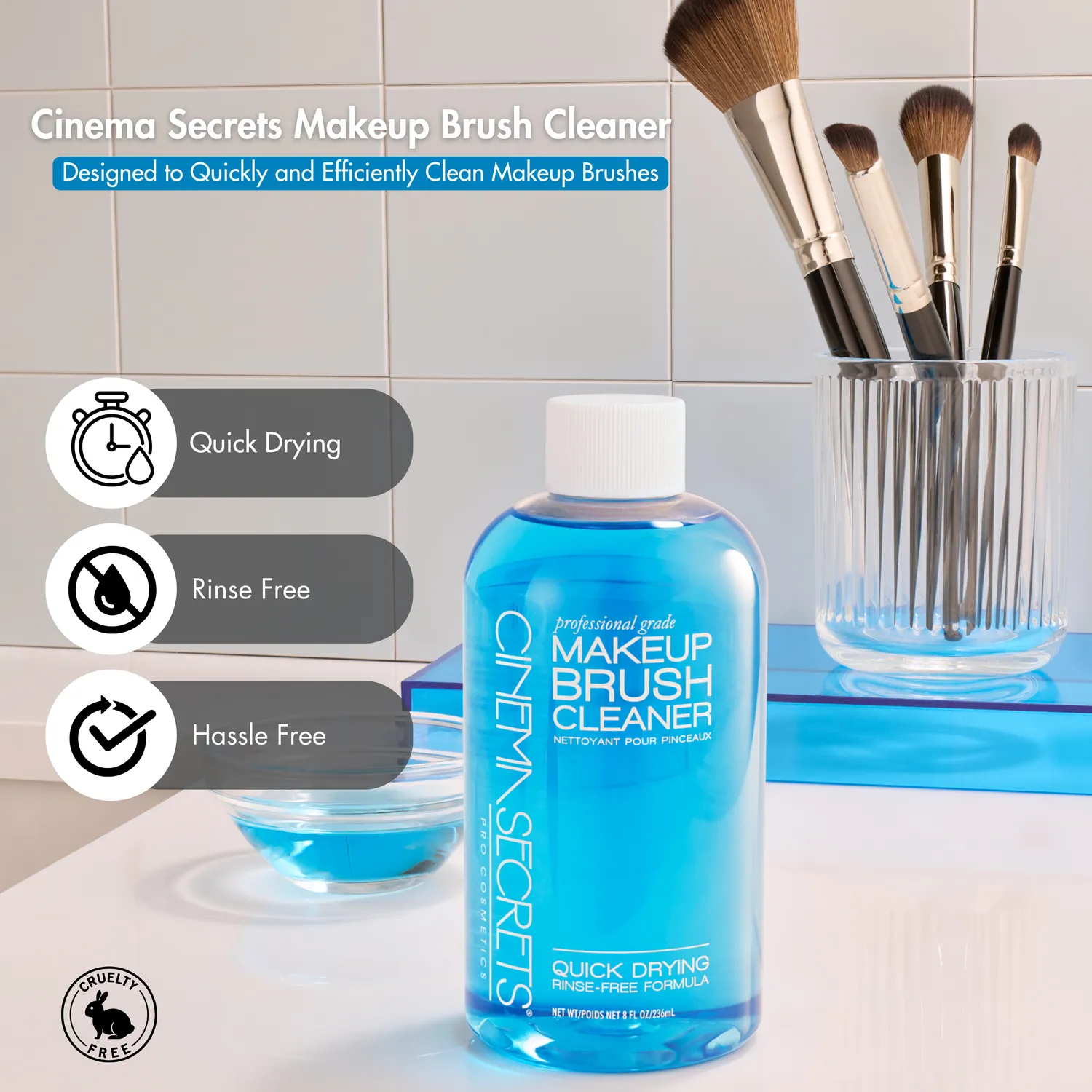 Cinema Secrets nettoyant pinceaux vanille bleue 6 oz