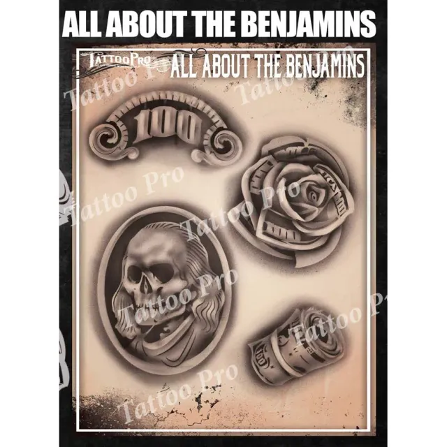 ProAiir Tattoo Pro Benjamins pochoir tatouage Série 6 billet