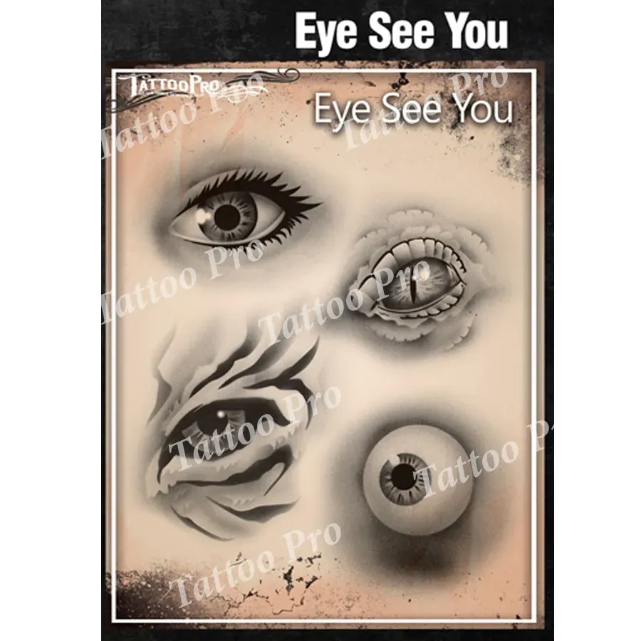 ProAiir Tattoo Pro Eye See You pochoir série 2