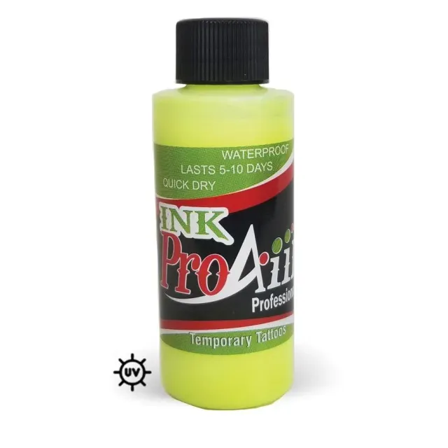ProAiir INK Encre Tatouage Temporaire Jaune Fluo 60 ml néon