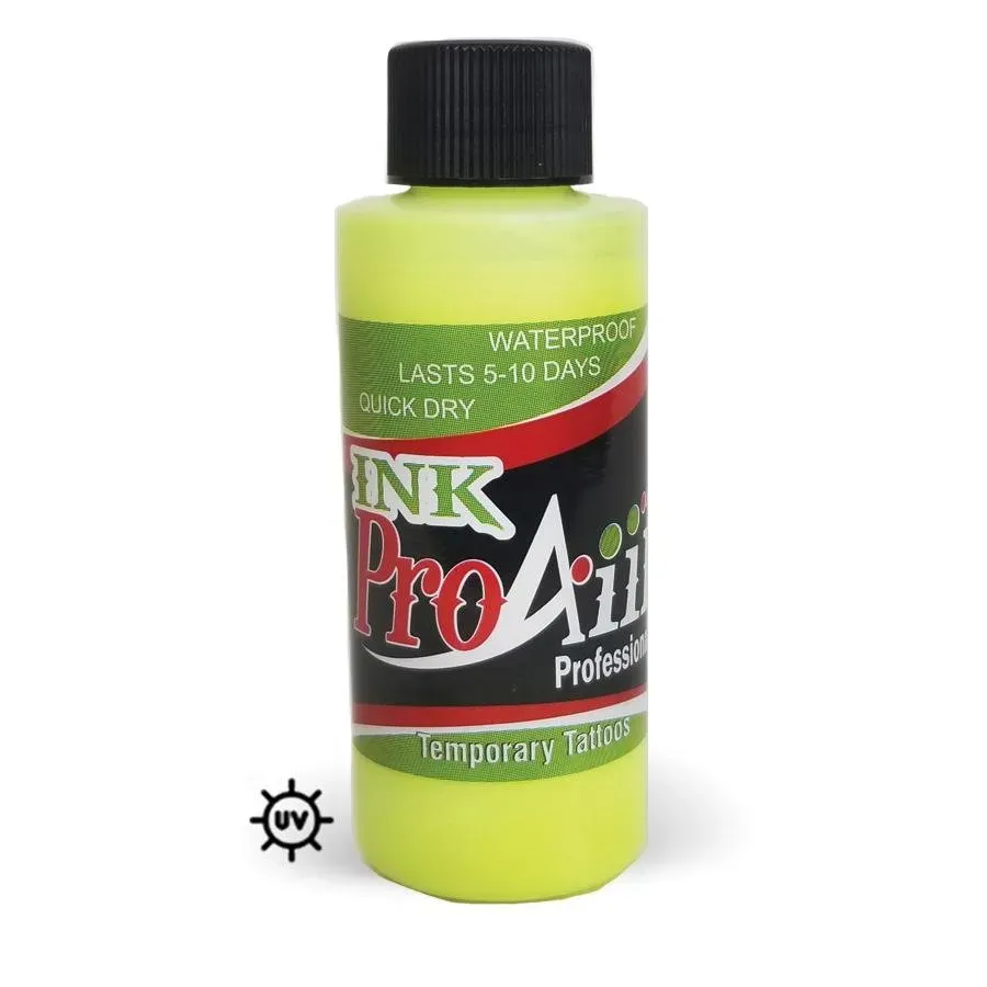 ProAiir INK Encre Tatouage Temporaire Jaune Fluo 60 ml néon