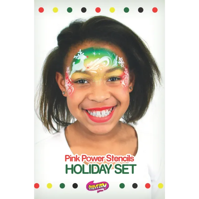 F.A.B. Holiday Pink Power Stencil Set pochoirs maquillage Noël 8 pièces