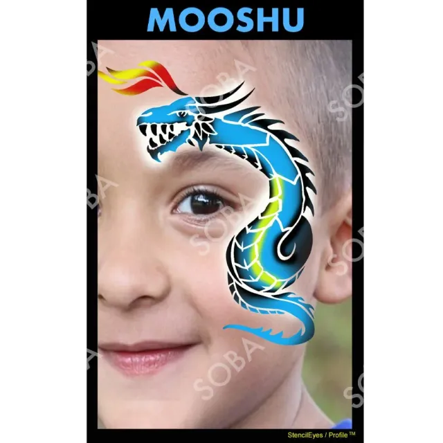 ProAiir StencilEyes Mooshu pochoir visage taille unique dragon