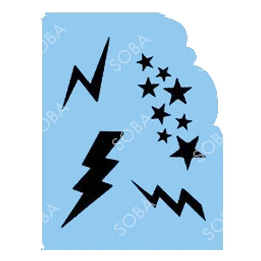 ProAiir QuickEZ QEZ19 Bolt and Stars pochoir visage éclair